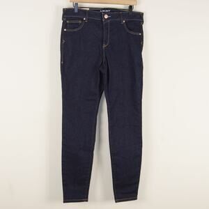 New Ariat Ultra Stretch Perfect Rise Dark Wash Blue Skinny Jeans Womens Sz 32